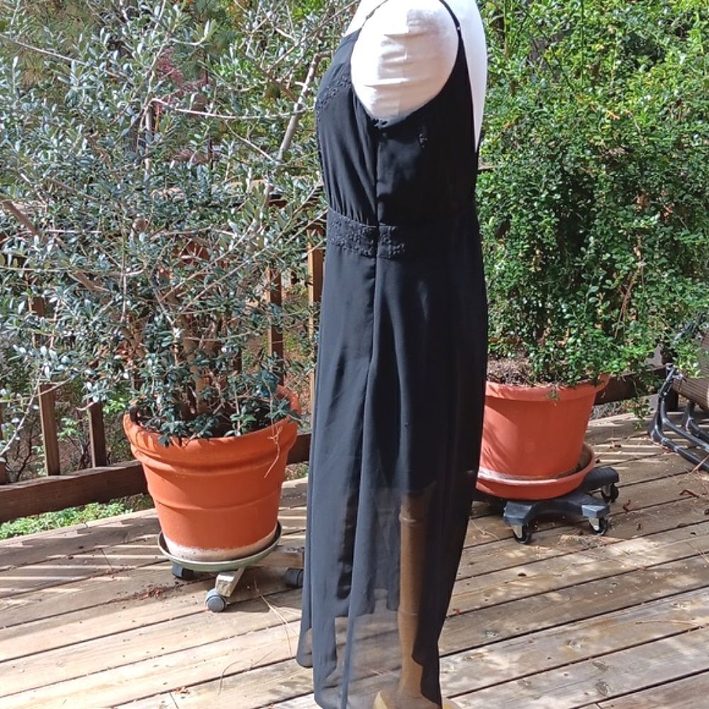 Ladakh Lace and Sheer Black Evening Dress Whimsigoth - Picture 5 of 16